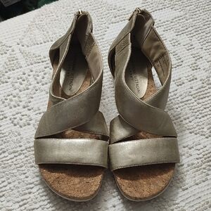 Adrienne Vittadini Metallic Gold Sandals